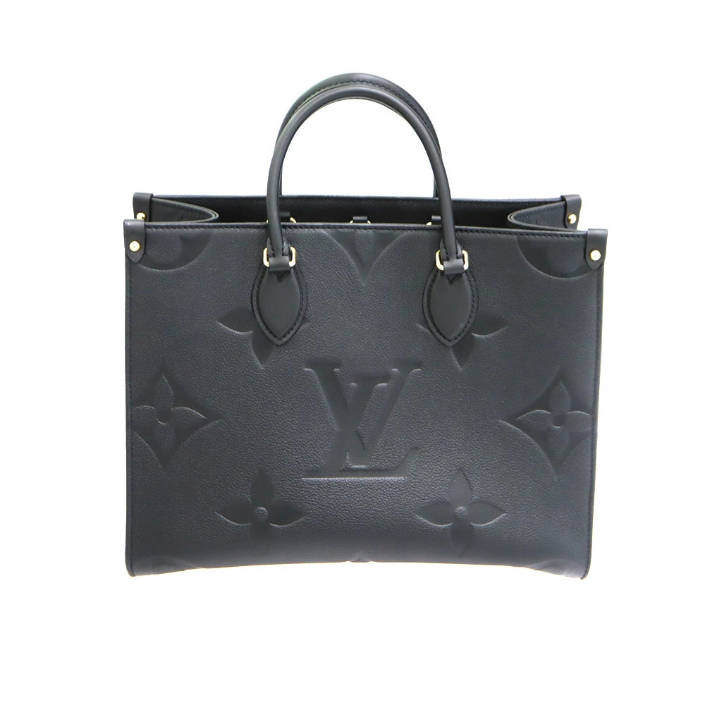 Louis Vuitton OnTheGo Top Handle Bag Leather Black